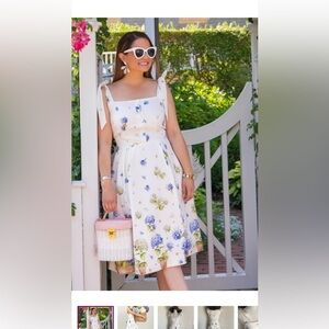 Elegant White Floral Midi Dress